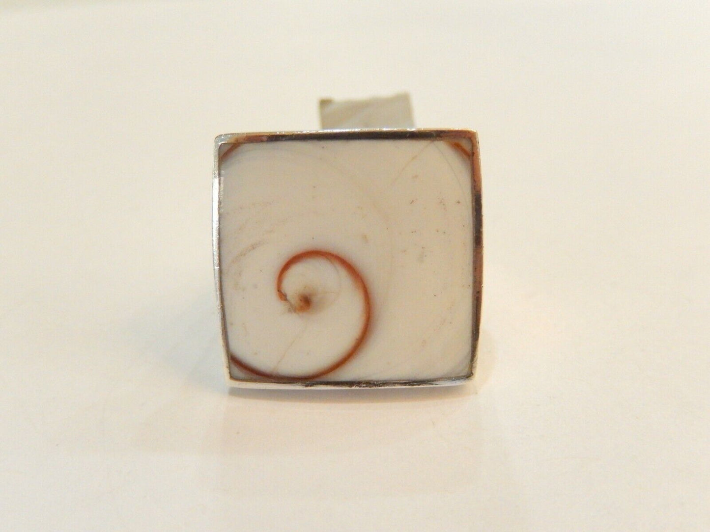 Natural White Gemstone Sterling Silver Ring 925 Sz: 6 - 3/4" x 3/4"