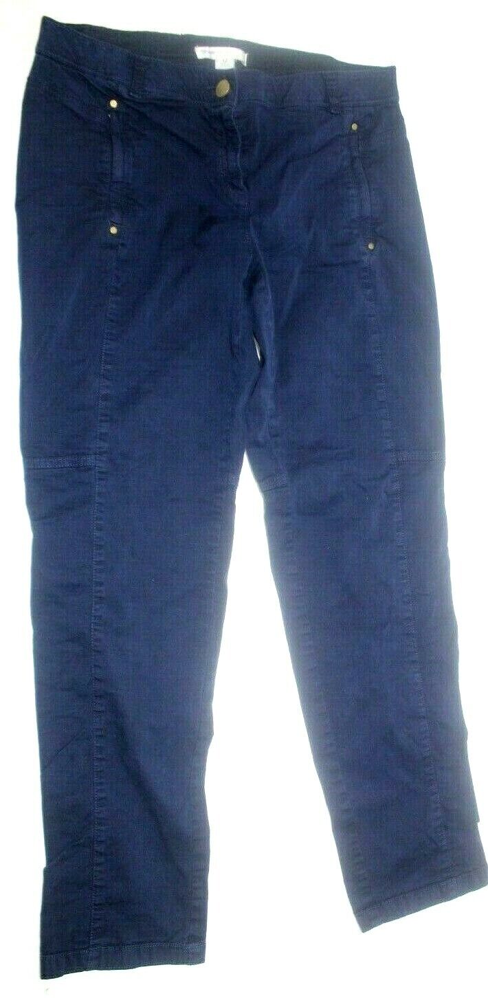 CHICO'S Size 0  Navy Pants Flat Front Zipper Front Pockets & Back Pockets