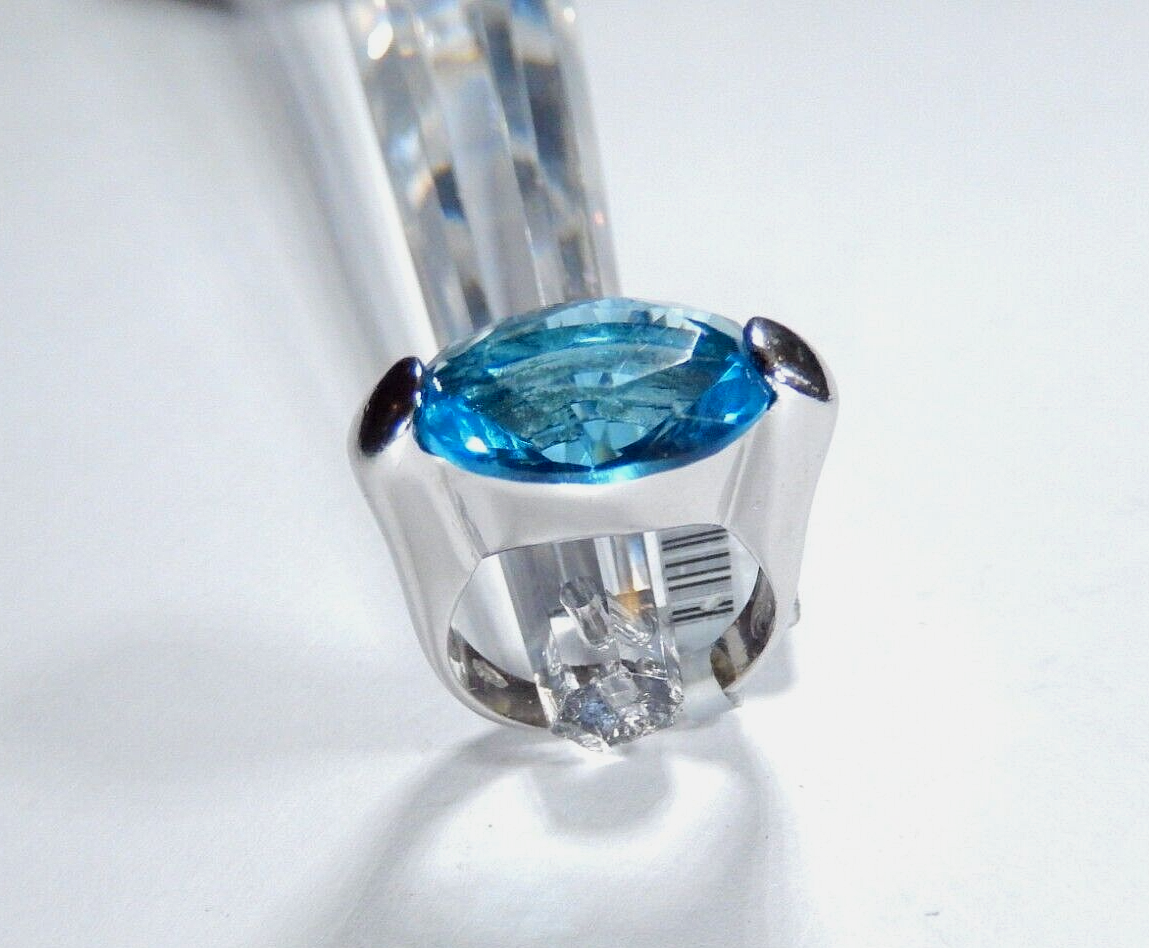 10.00 CT LONDON BLUE TOPAZ 925 STERLING SILVER MODERN STATEMENT RING UNISEX SZ 5