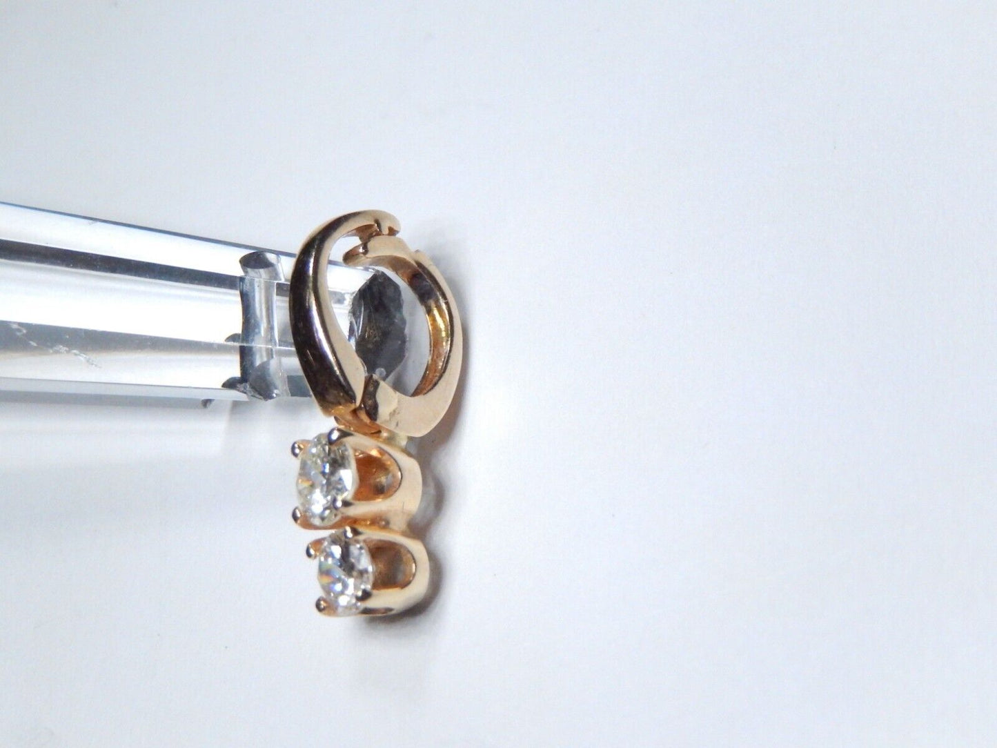 *VINTAGE* 14K Yellow Gold .50CT Natural Diamond Pearl Enhancer Pendant Bail Drop