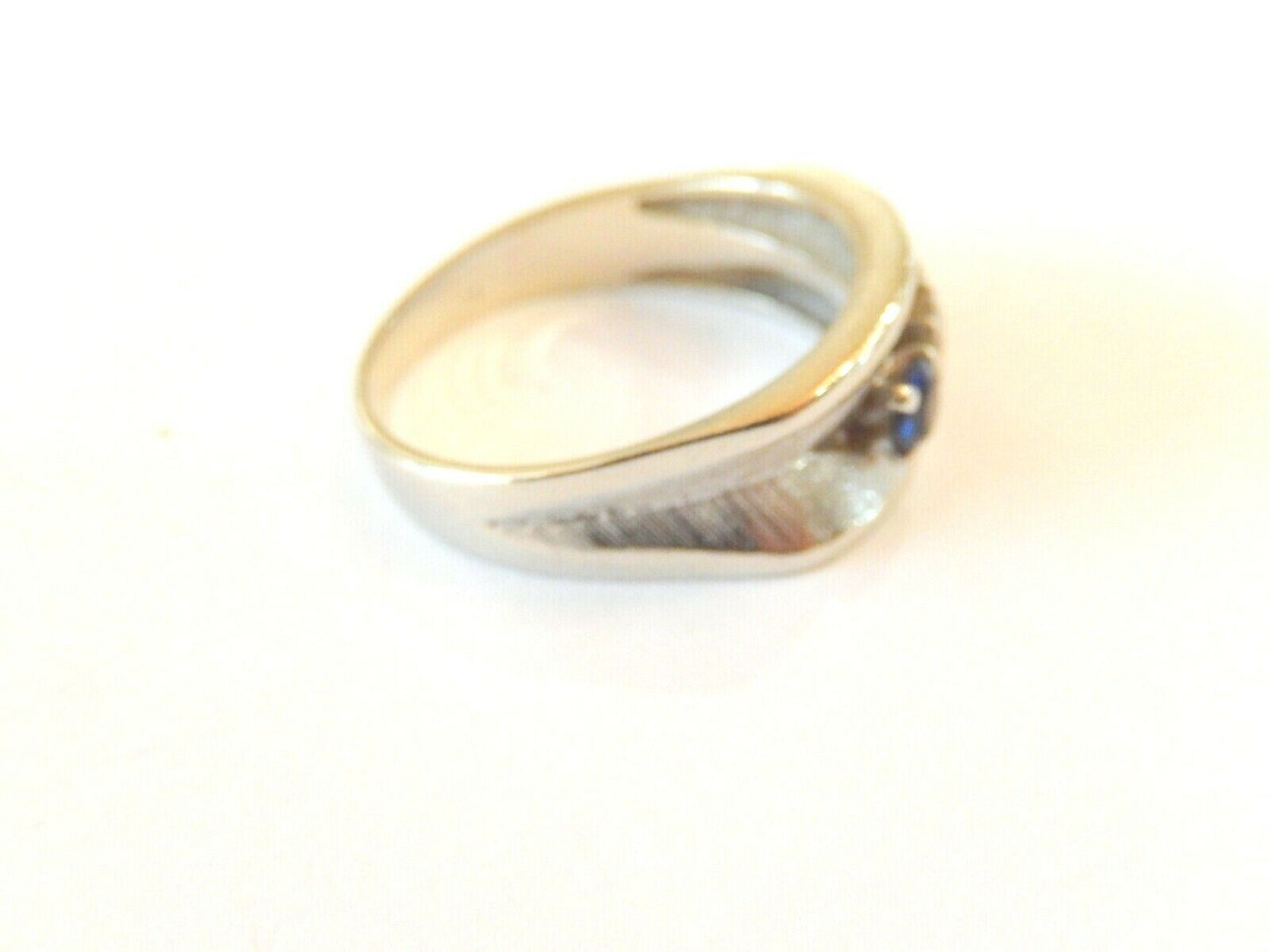 *VINTAGE*  Men’s 14k White Gold Three-Stone Gemstone Ring Size 11