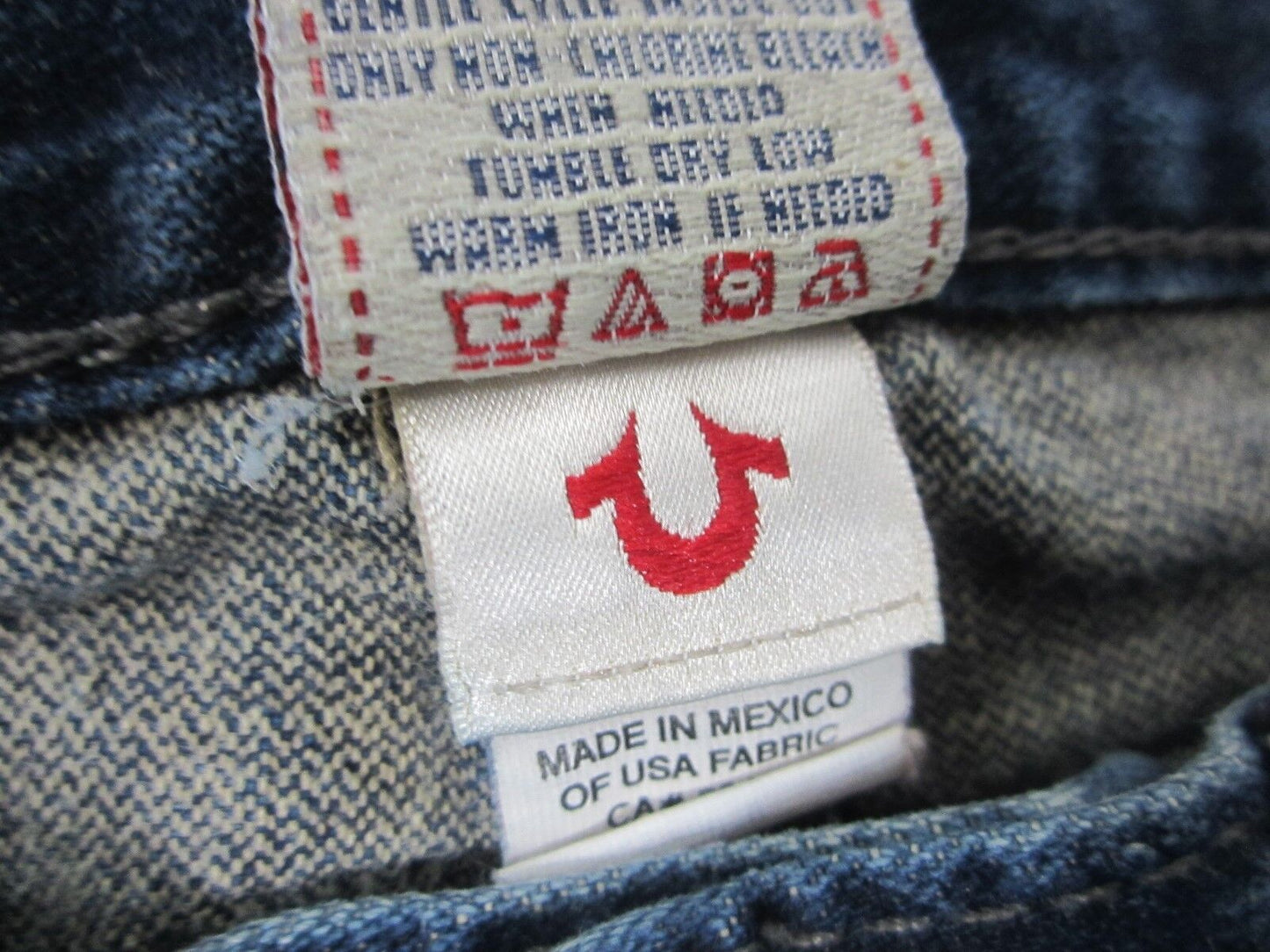 AUTHENTIC True Religion Preowned Girls Blue Straight Leg Denim Jeans 14 X 30