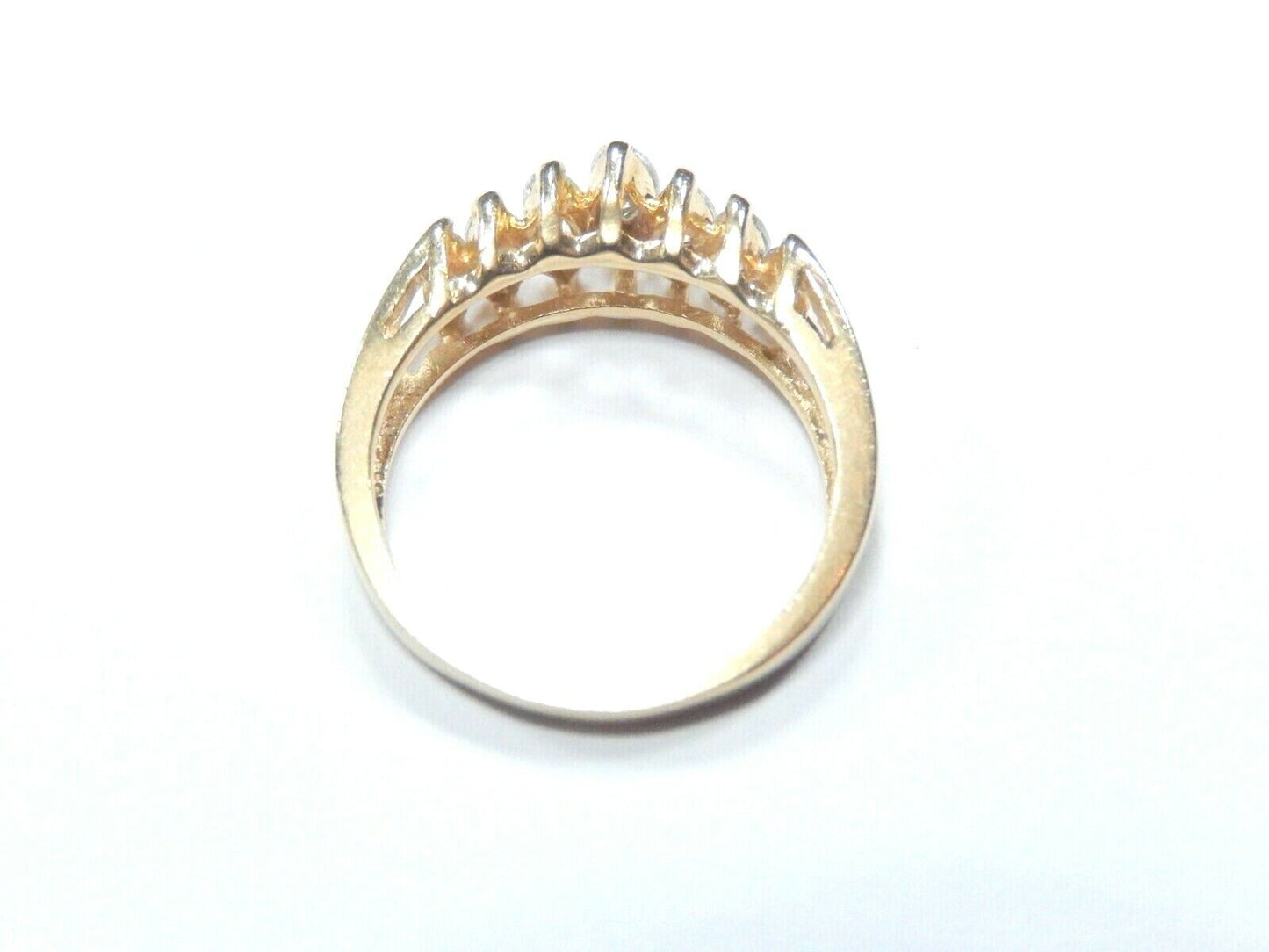 *VINTAGE*  14K Yellow Gold 1.00 Ct VS Natural Diamond Pyramid Ring Size 6.75