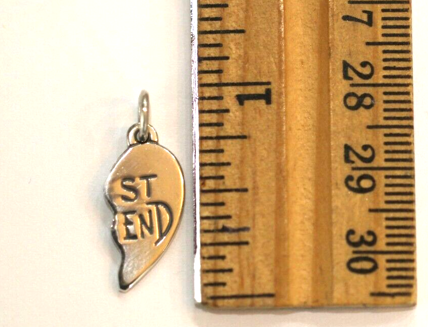 *RETIRED*  James Avery Best Friend Half Charm "ST END" Sterling Silver