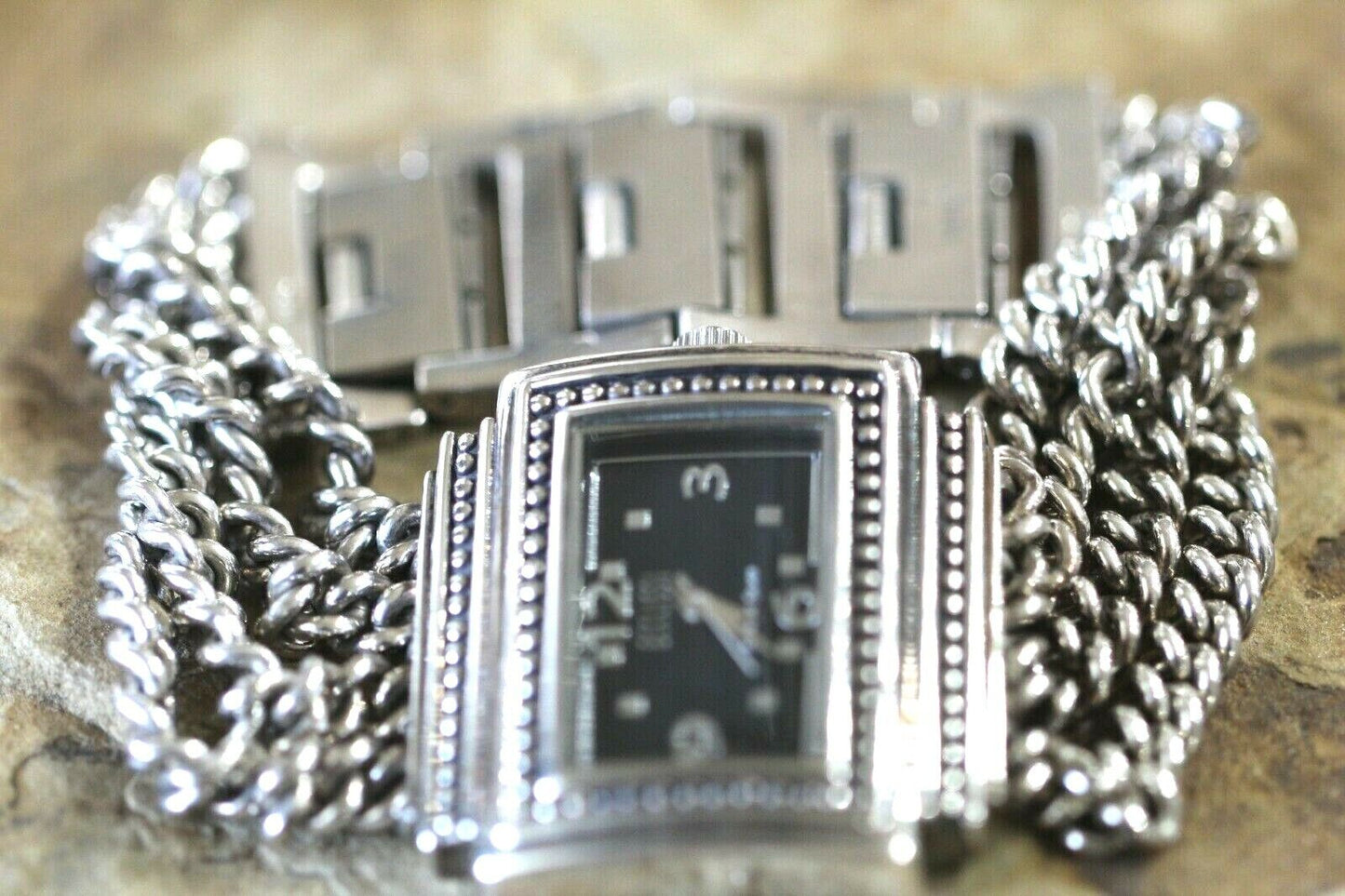 Ecclissi Sterling Silver Wrist Watch  Sterling Silver Multi Chain Band