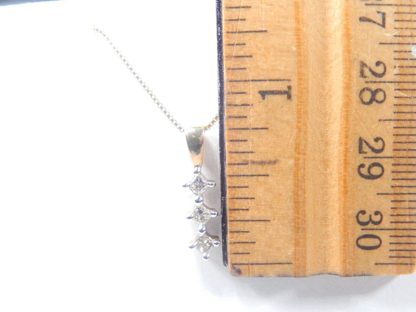 *VINTAGE*  10K Yellow Gold 1/3CT Natural Diamond Journey Pendant w/18"chain