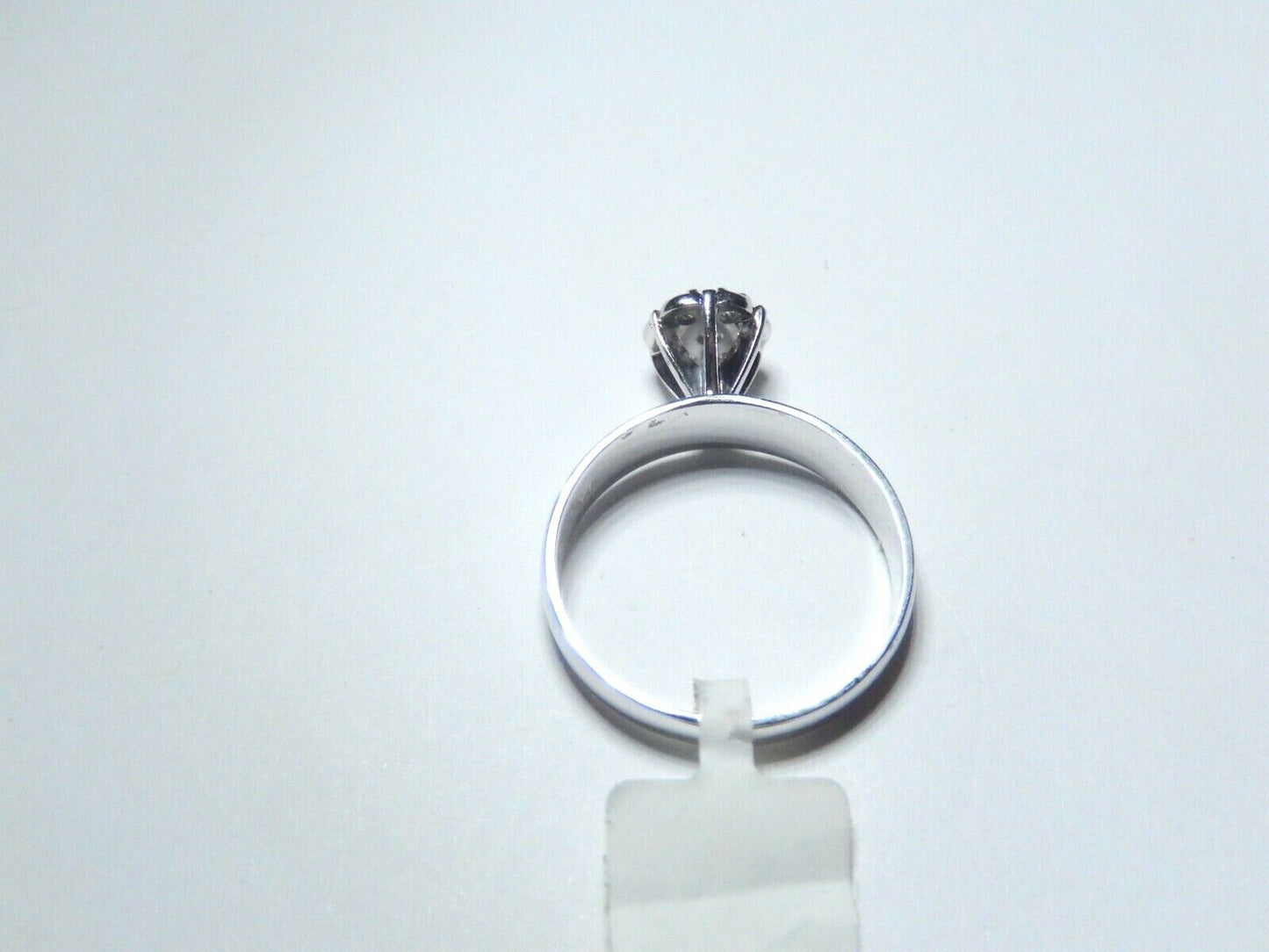 *NWT* 14K White Gold 4.5mm .25CT Seven Diamond  Engagement Wedding  Ring Sz 6.25