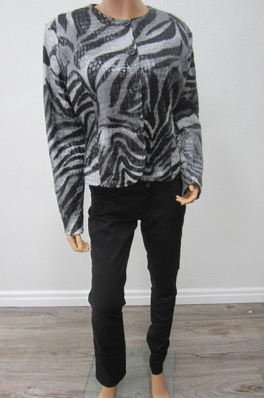 *MINT* Selene Sport WOMEN'S ANIMAL PRINT  JACKET  Polyvinyl Size 10