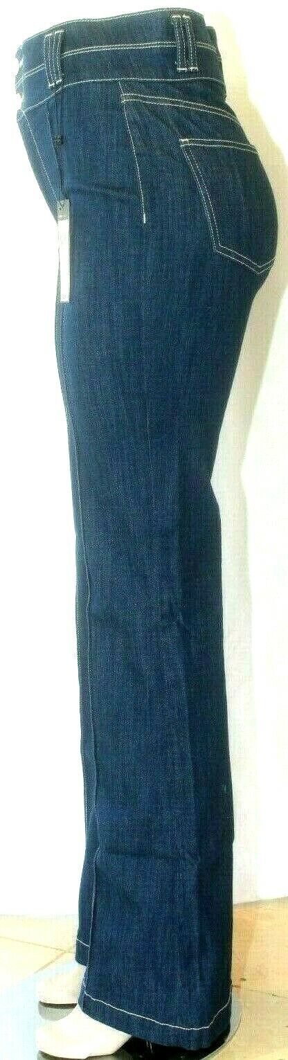 *NWT* $228.  BCBG Maxazria Wide Leg Flare Dark Jeans "SUPER COOL" Size W28 x L33