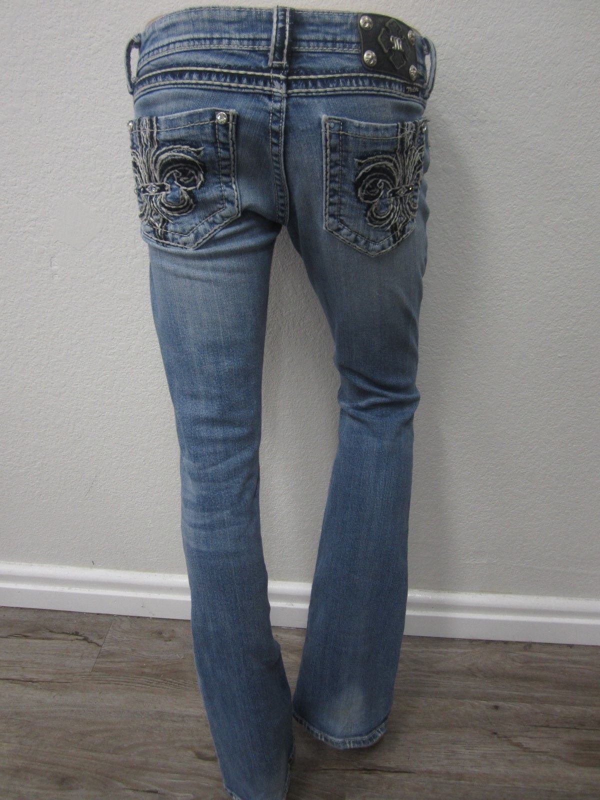 NICE MISS ME WOMEN'S JP5182B EMBROIDERED POCKETS PREMIUM BOOT CUT JEANS 27x33