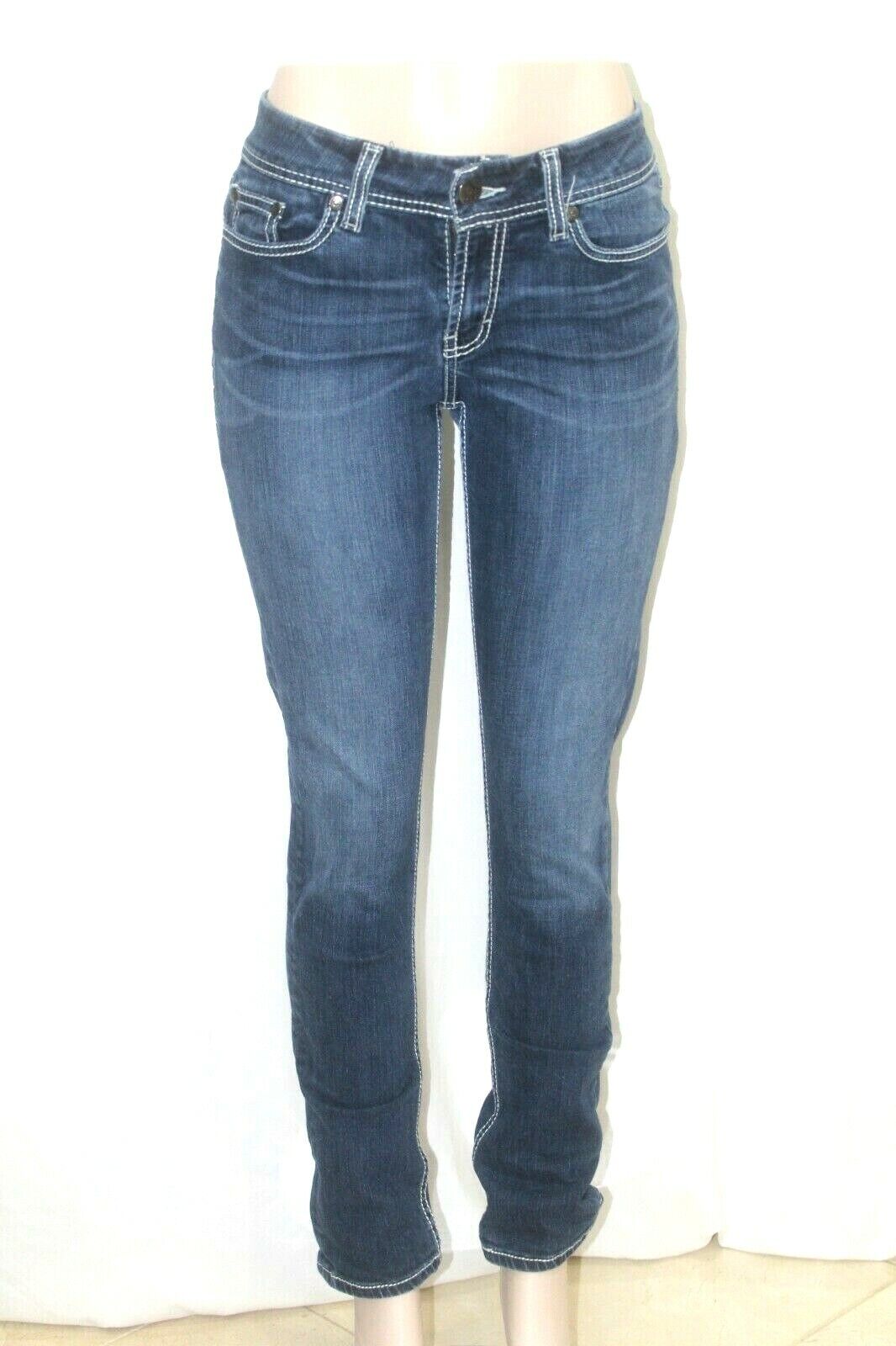 BKE Women's 28R Harper Medium Wash Mid Rise Skinny Denim Blue Jeans