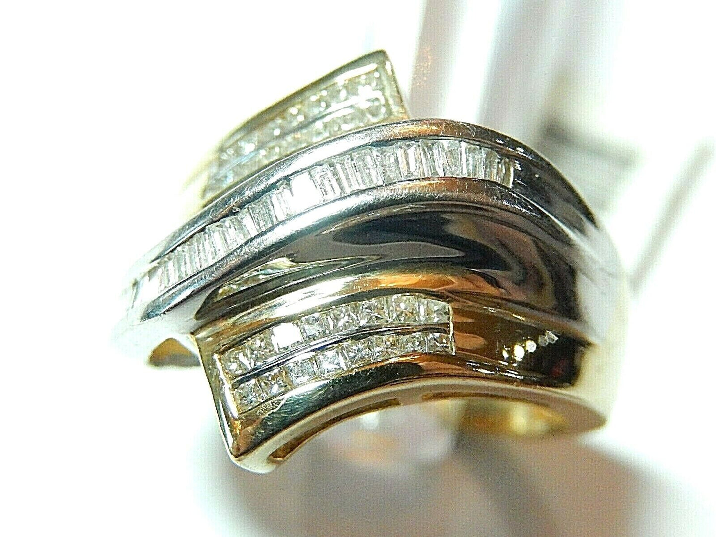 *STUNNING*  3/4CT Natural Diamond Ladies 10K Two-Tone Gold Diamond Ring Sz 7.5