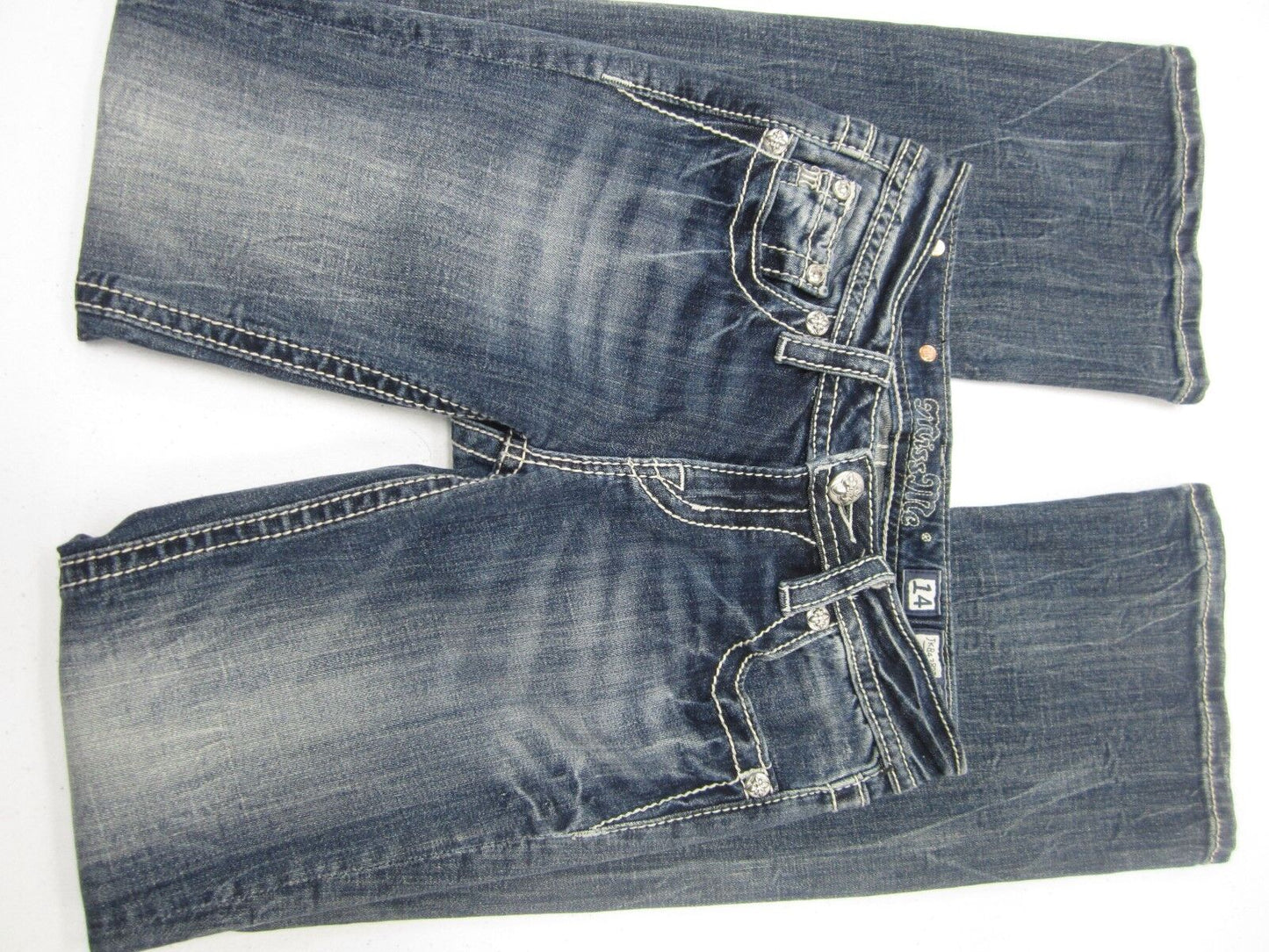 NWOT Miss Me Boot Cut Denim Girls Jeans Junior (JK8438B2) VERY CUTE  Size 8x27
