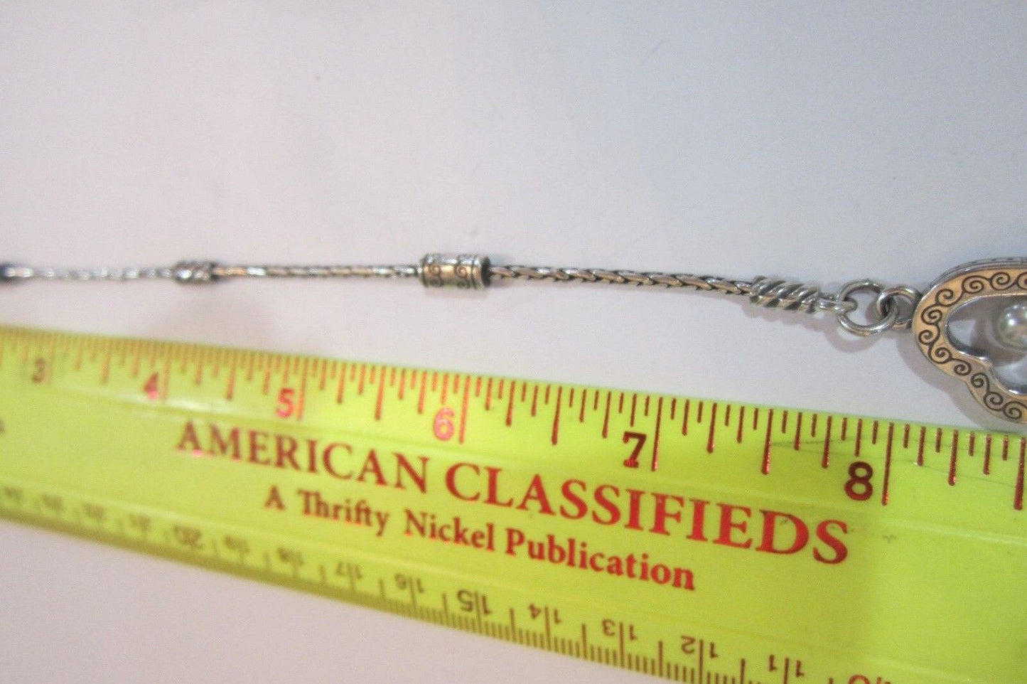 *VERY NICE* BRIGHTON SORORITY Heart Pearl Silver BRACELET