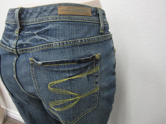 VERY NICE Women Seven7 Classic Flare Stretch Denim Mid Rise Jeans Sz 16 x L31