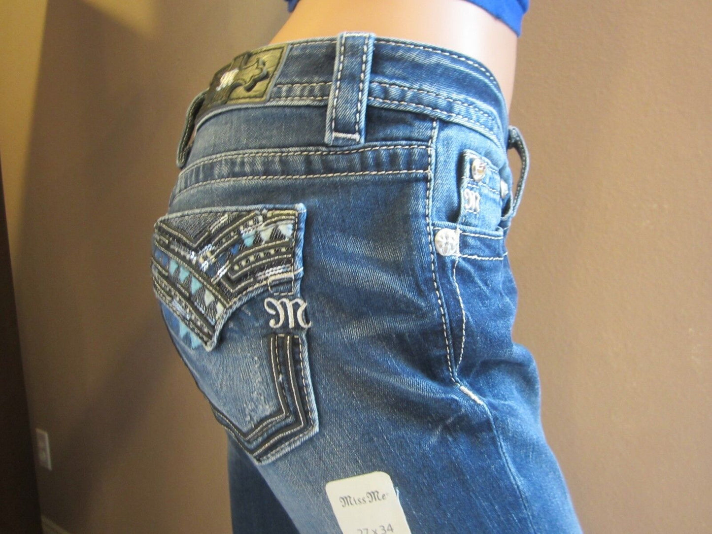 Buckle MISS ME Embellished Signature Boot Cut Stretch Jeans 27 x 34 NWT