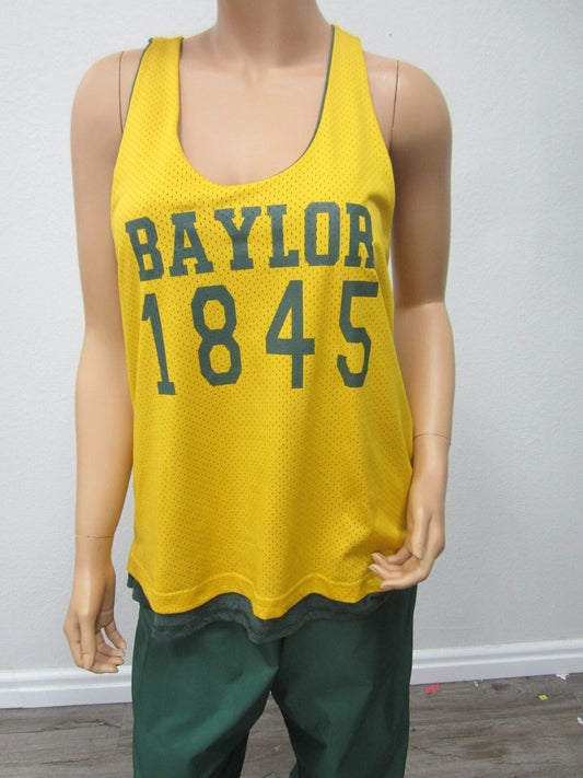 NWT Baylor University Bears Women's Tank Top Reversible Yellow & Green Size XL