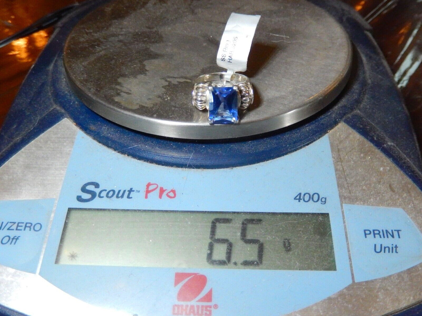 *VINTAGE*  Art Deco 925 Sterling Silver 10.0 CT Tanzanite Lab Ring Size 7
