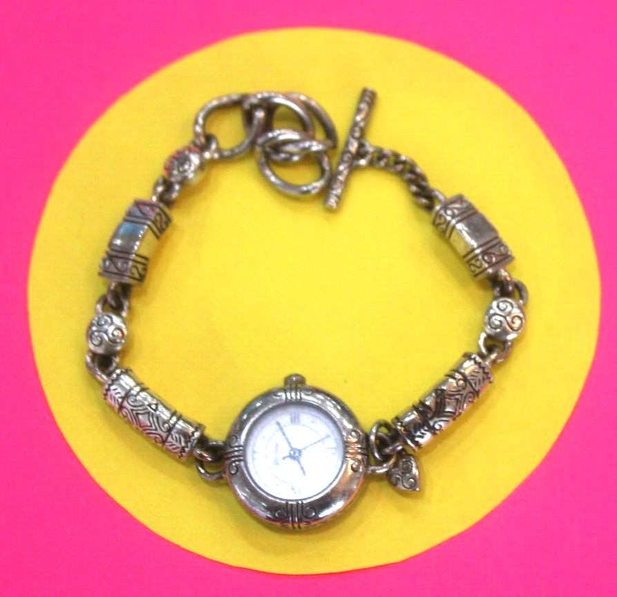 RETIRED Women's BRIGHTON Decorative SilvertoneWatch MARRAKESH With Toggle Clasp