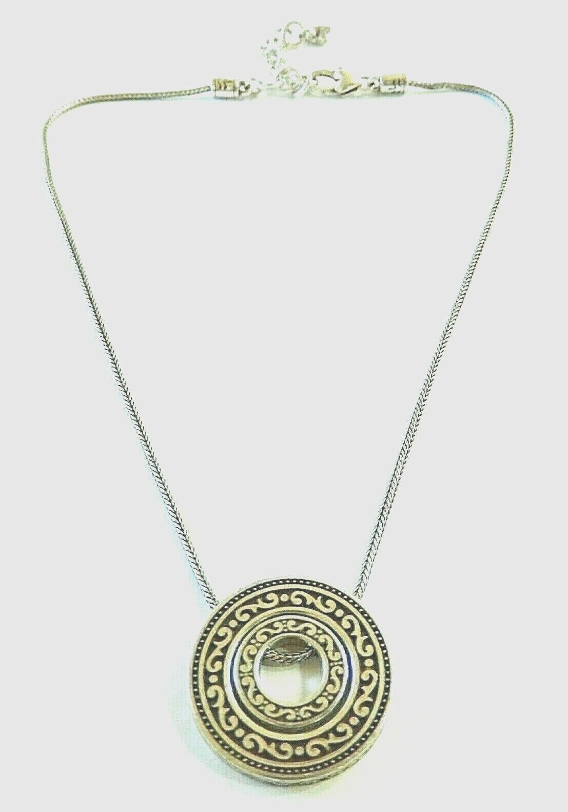BRIGHTON -  Central Park Etched Circles Scrollwork Chain Necklace 16-18"
