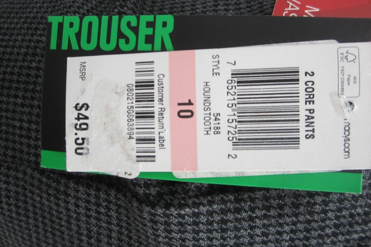 NWT Style & Co Womens Black Houndstooth Dress Pants Size 10  x  31"L