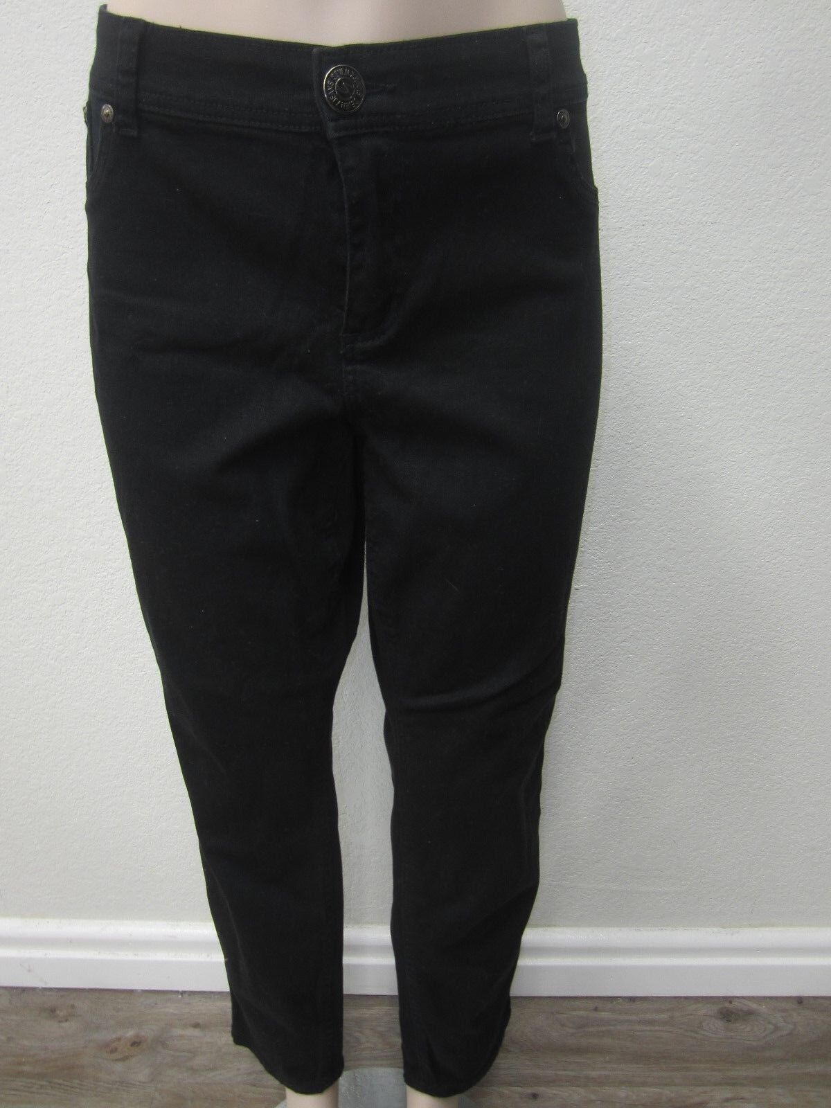 NEW 7 FOR ALL MANKIND WOMENS SLIM ILLUSION LUXE HIGH WAIST SKINNY IN BLACK Sz 20