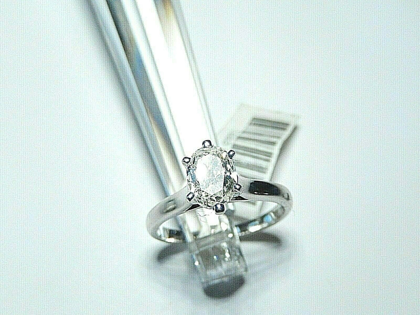 1.00 CT H/-VS2 Oval Natural Diamond Solitaire Engagement Ring 14K White Gold