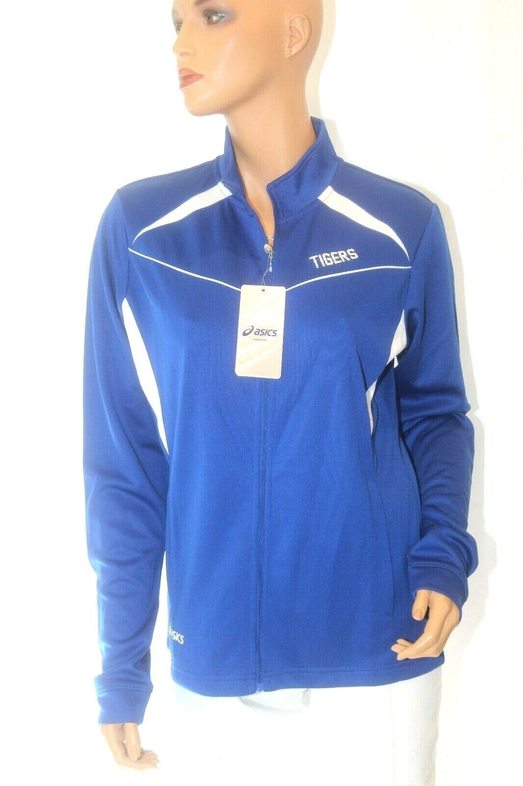 *NWT* $65.  ASICS Women Memphis Tigers Zip Up Polyester Logo Jacket  Size Medium
