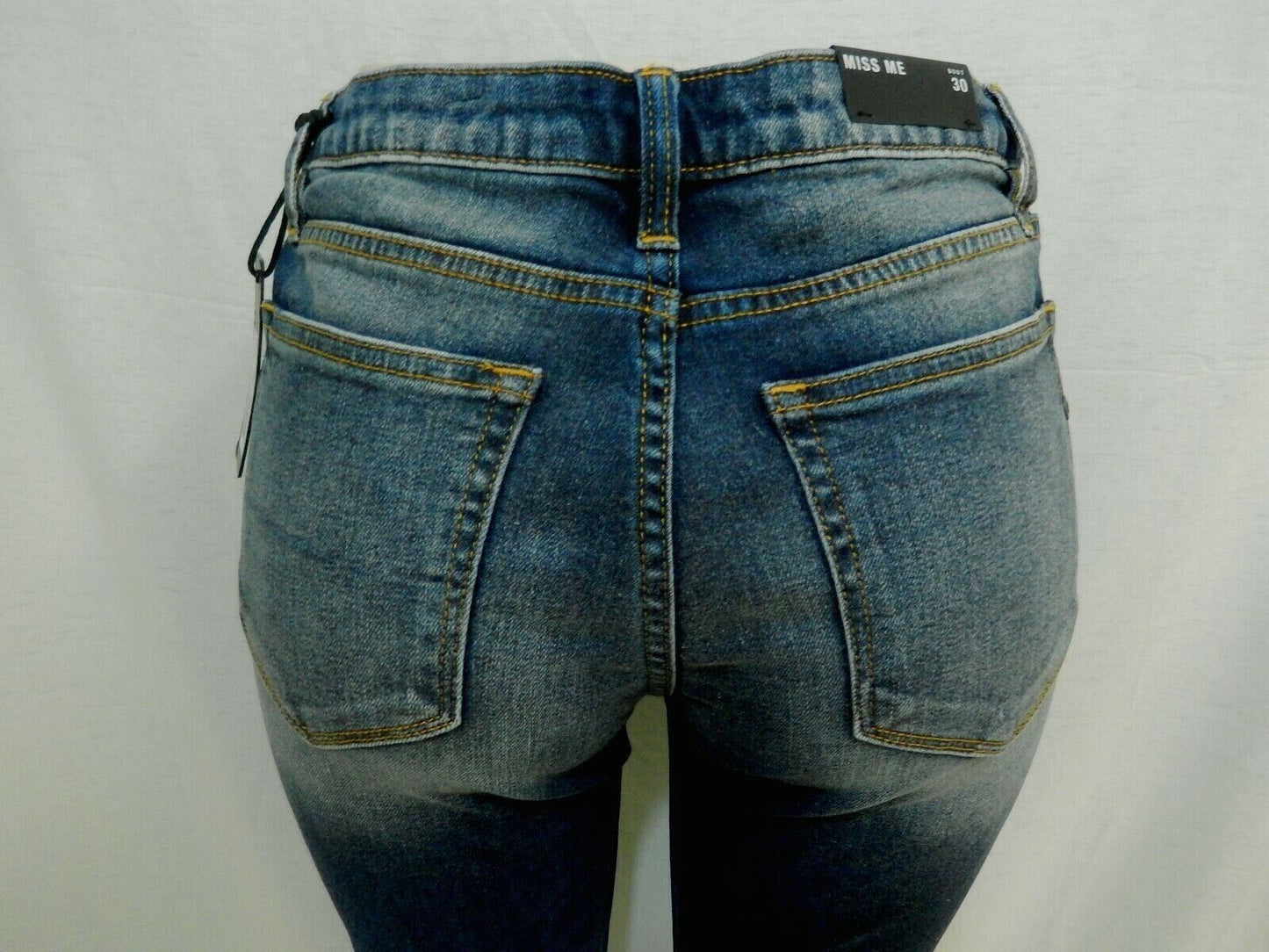 NWT MISS ME M1001B18 MED BLUE MID-RISE BOOT CUT DENIM JEANS SIZE 30 x 33