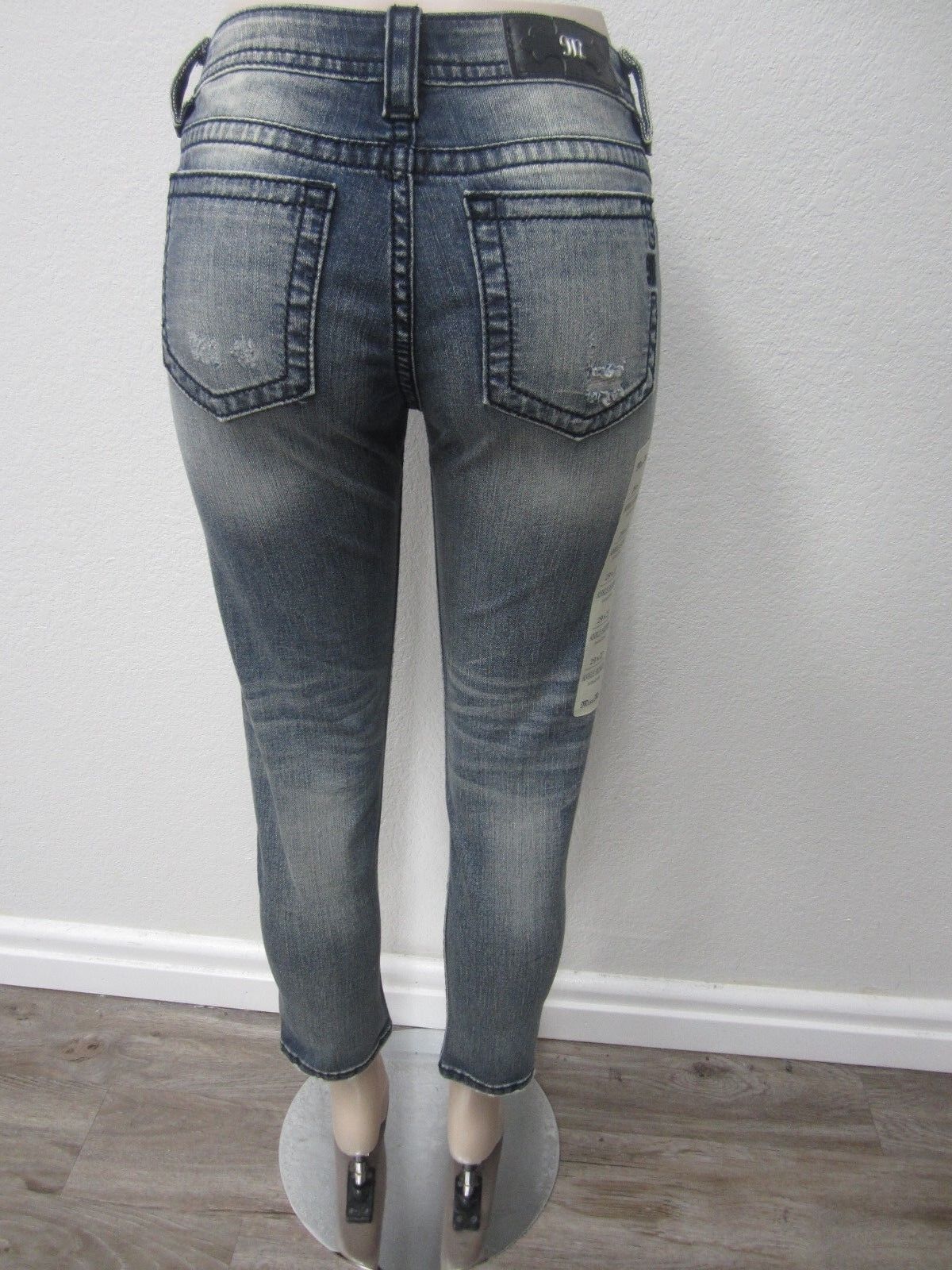 NWT MISS ME Embroidered Signature Skinny Ankle Jeans JP7668AK  Size W29 X L27