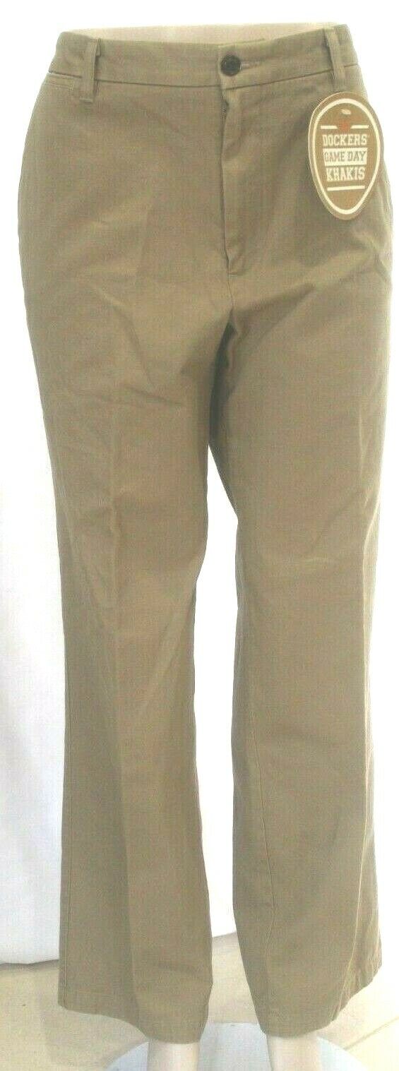NWT Dockers Game Day Classic Flat Front Khaki Pant Oklahoma Sooners Tan Sz 38x32