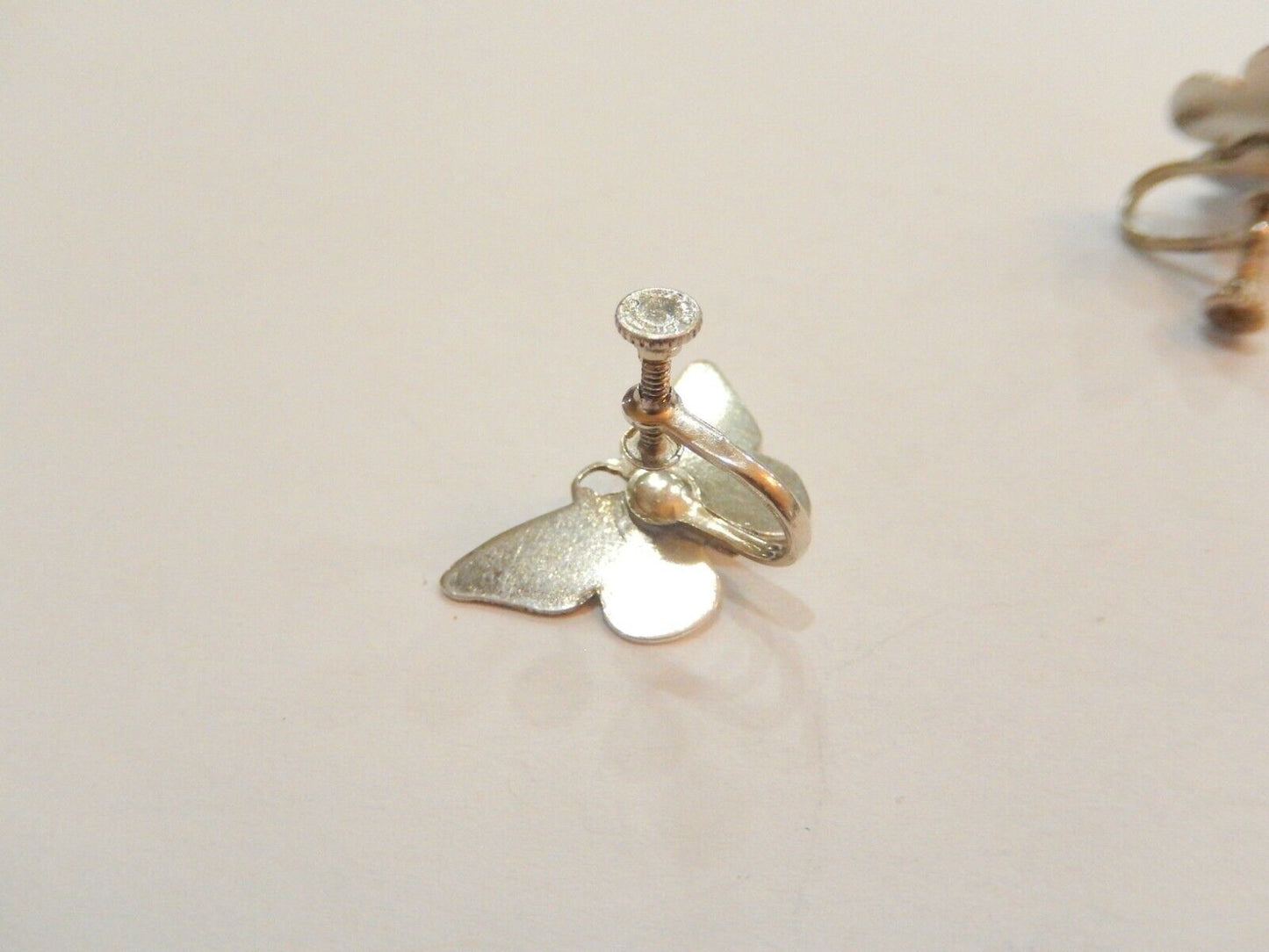 *VINTAGE" Sterling Silver Handmade Screw Back Earrings 1"
