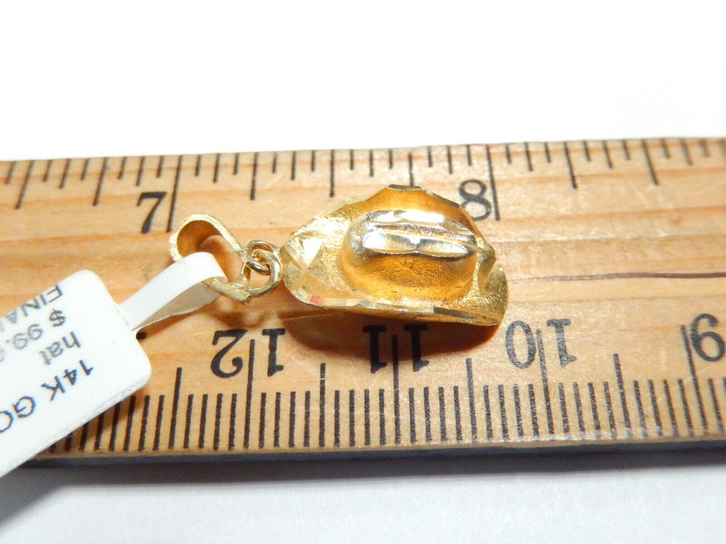 *NEW*  14k Yellow Gold 3-D Cowboy Hat Charm Pendant - 1" x 1/2"