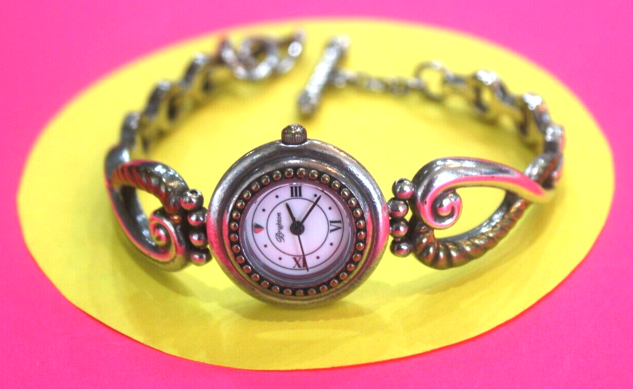 RETIRED Brighton Charleston Watch Two Tone Gold New Battery Toggle 8"