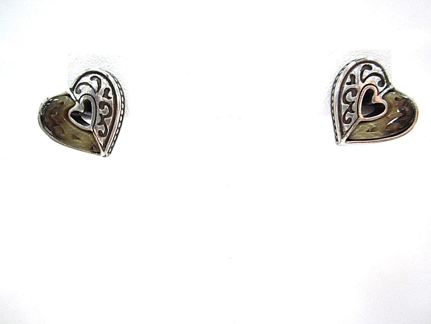 RETIRED Brighton Gemstone Silver Heart Post Earrings