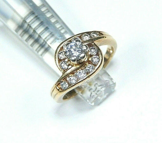 14k Yellow Gold  .50CT Natural Round Diamond Wedding Ring Size 5