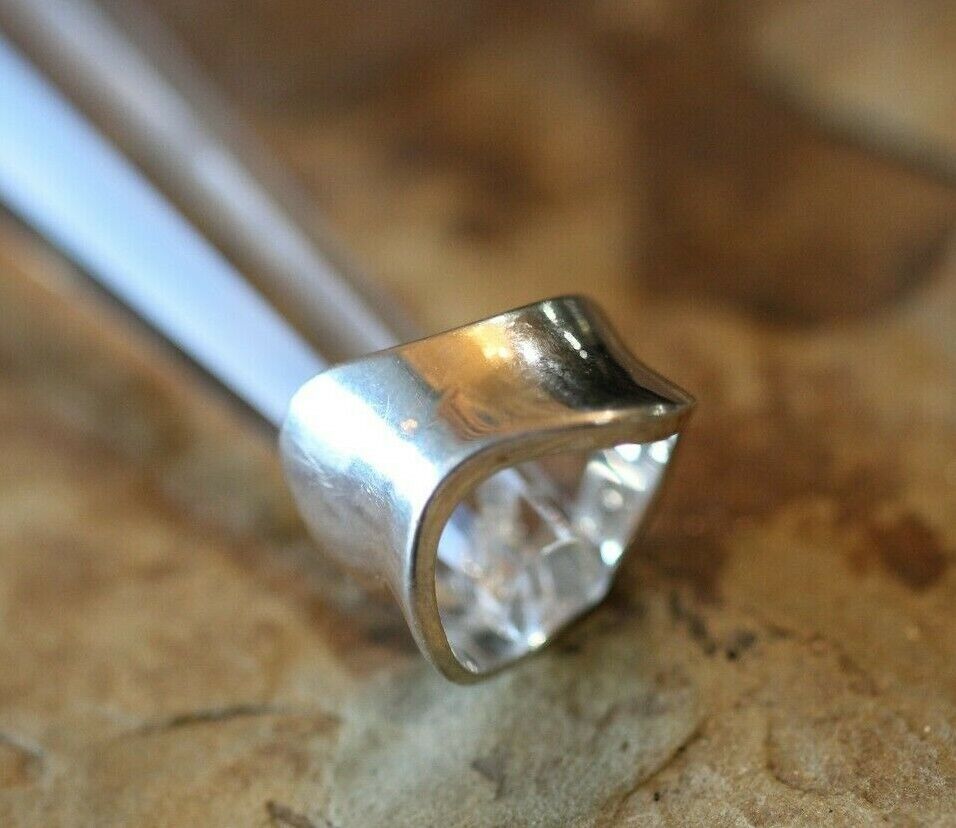 *VINTAGE*  925 STERLING SILVER MODERNIST SWIRL RING  15MM WIDE  Size 8