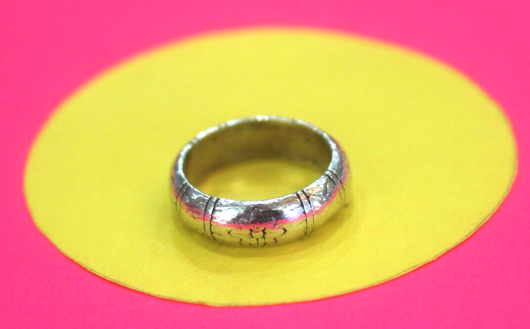 BRIGHTON Sterling Silver 925 Retired Marrakesh Etched Flowers Stack Ring Sz 6.25