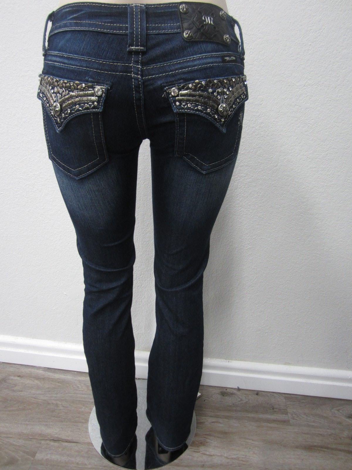 NWOT Miss Me Women's Embellished Pocket Flap Bootcut Jeans JP5489B2 Size 27 x 33