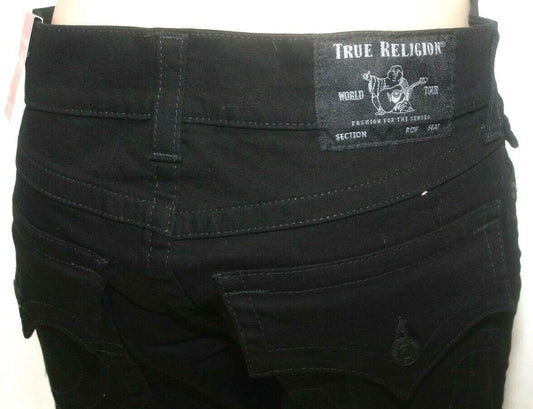 *NWT* True Religion Mens Ricky Straight Leg Stretch Jeans in Body Rinse Black 32