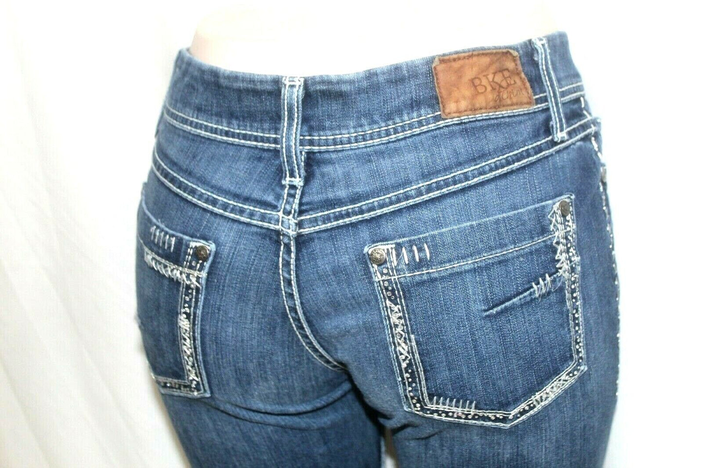 BKE Women's 28R Harper Medium Wash Mid Rise Skinny Denim Blue Jeans