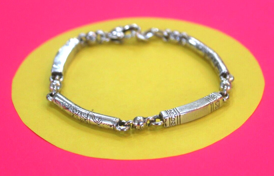 BRIGHTON Silver Tone Link Squares Bracelet