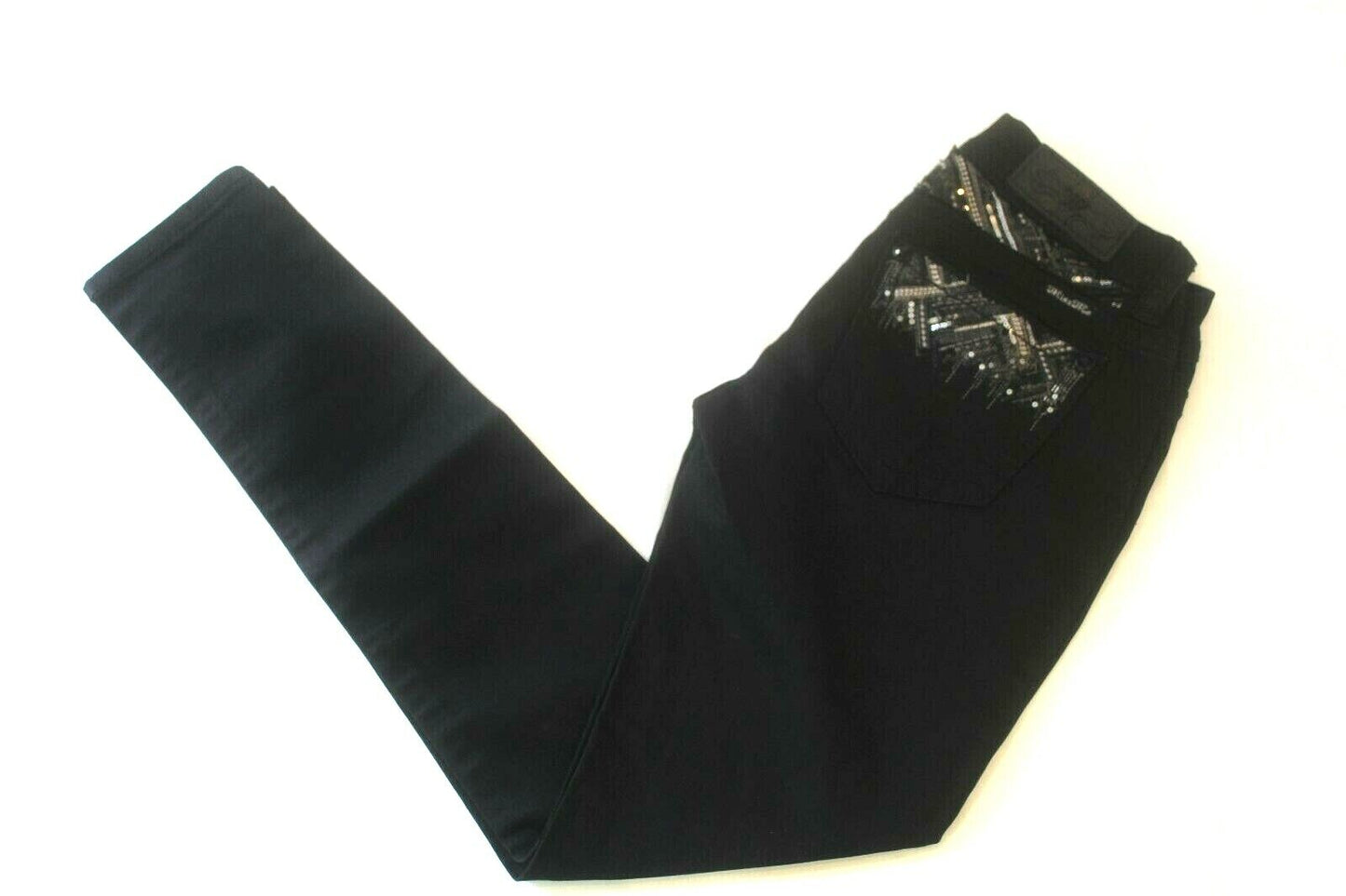 *NWT* $104. Miss Me Womens Black Sequins JE8850ESR Mid Rise Easy Skinny Jeans 25