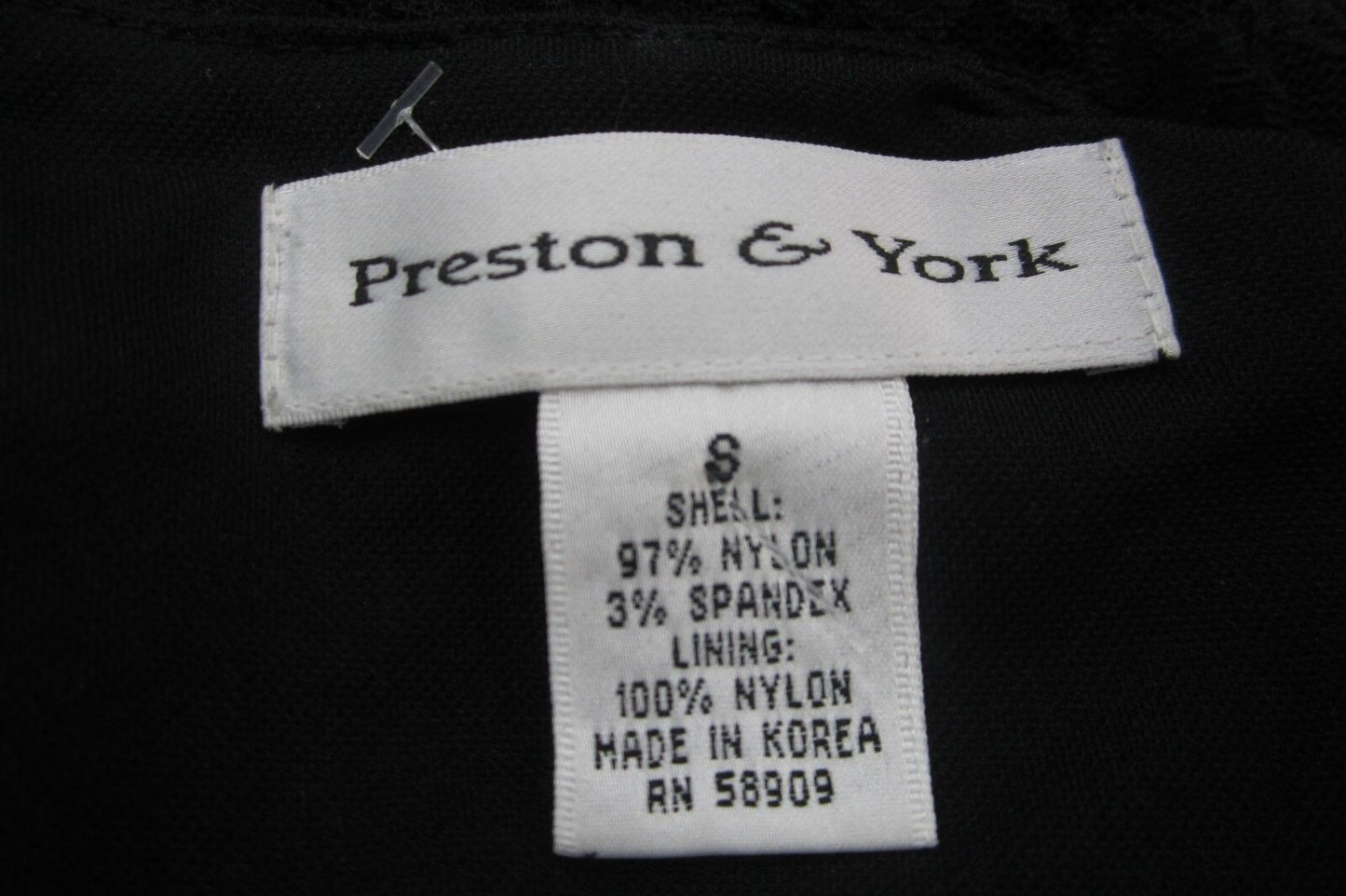 *NICE* Preston & York Lace Overlay Black CUTE Top Blouse Woman’s Size Small