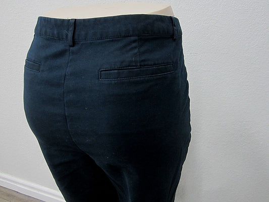 VERY NICE  Michael Kors Navy Basics Skinny Pants Gold Zipper Pockets Size14 x 28