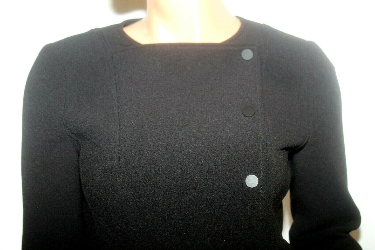 *NWT* $268.  BCBG MAXAZRIA  "ARELIA" TUXEDO-INSPIRED BLACK ZIP/SNAP JACKET-XS