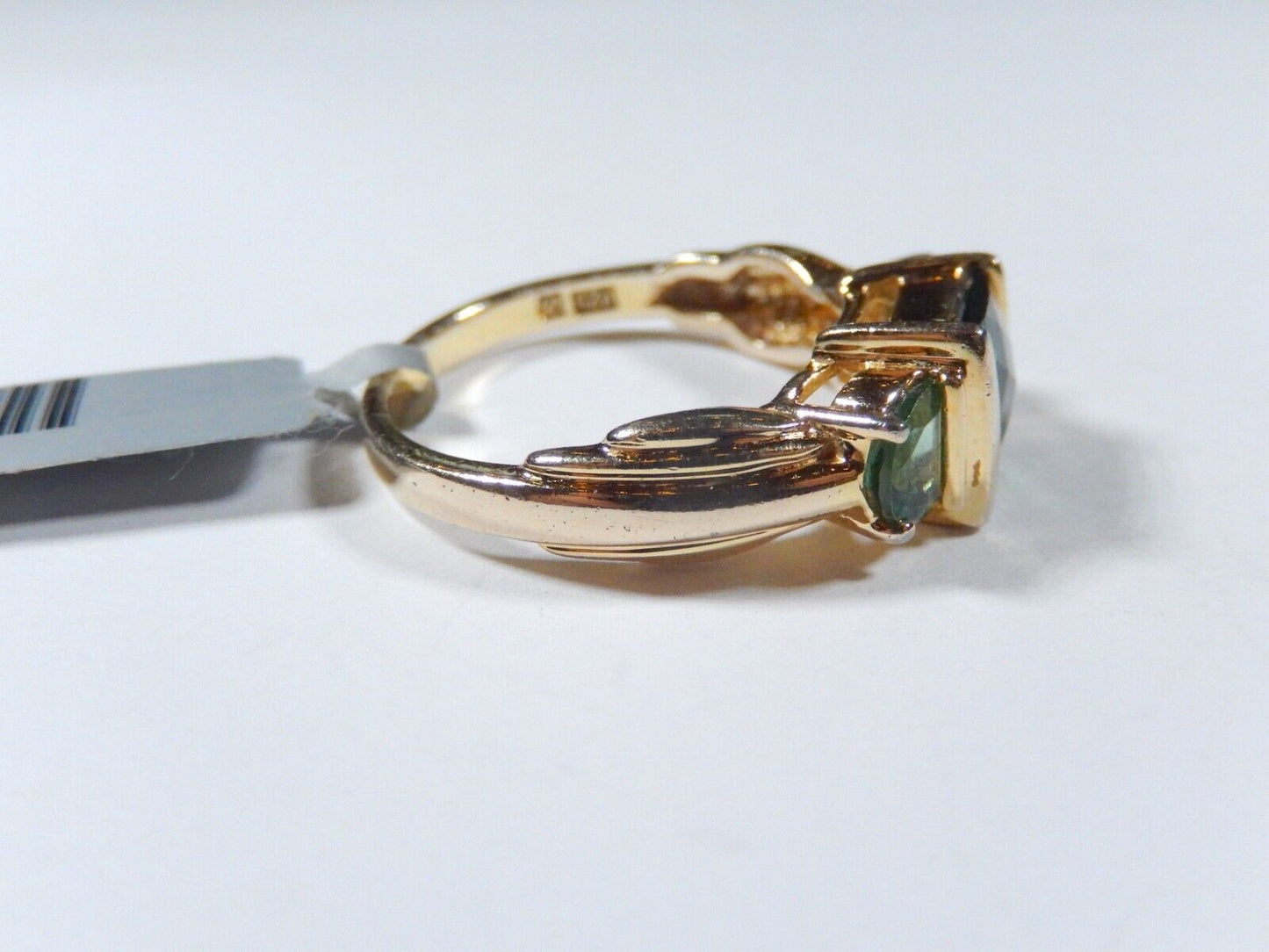 Vintage 18K Vermeil Sterling Silver Lab Emerald  Ring Size 9.25