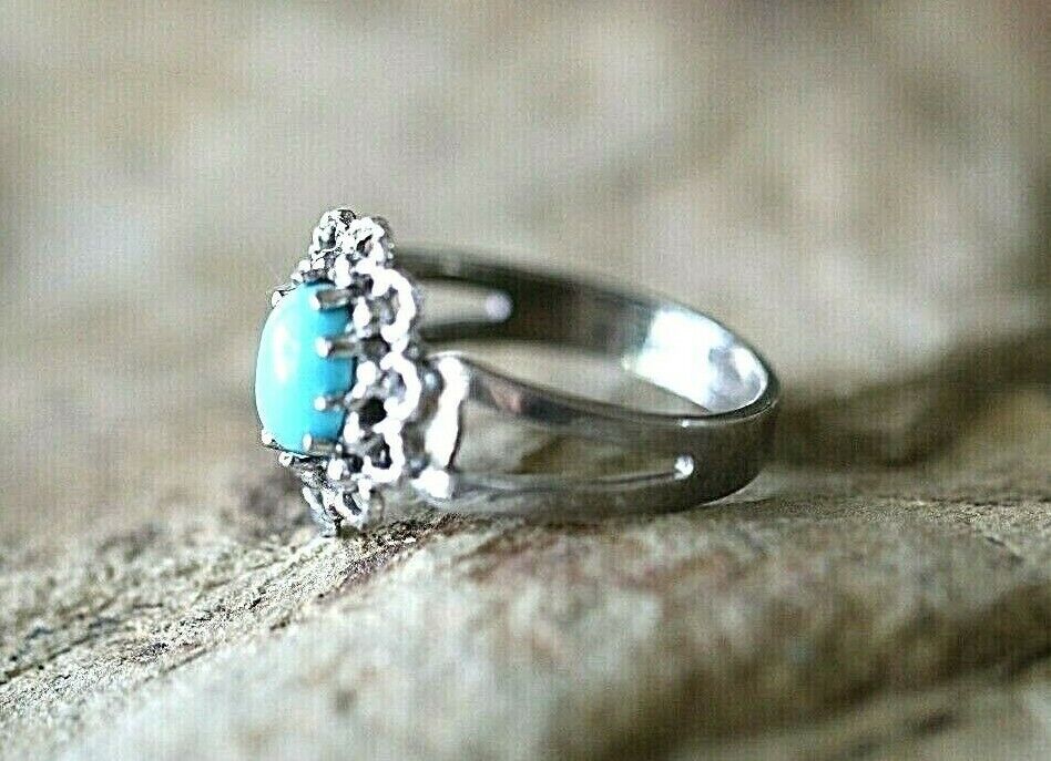 *VINTAGE*  Sarah Coventry Ring with Turquoise in Sterling Silver Size 6.75