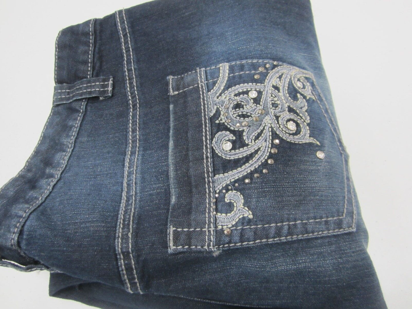 NWT Lane Bryant Stretch Denim Skinny Dark Blue Jean Bling Pockets Size 18 X 30