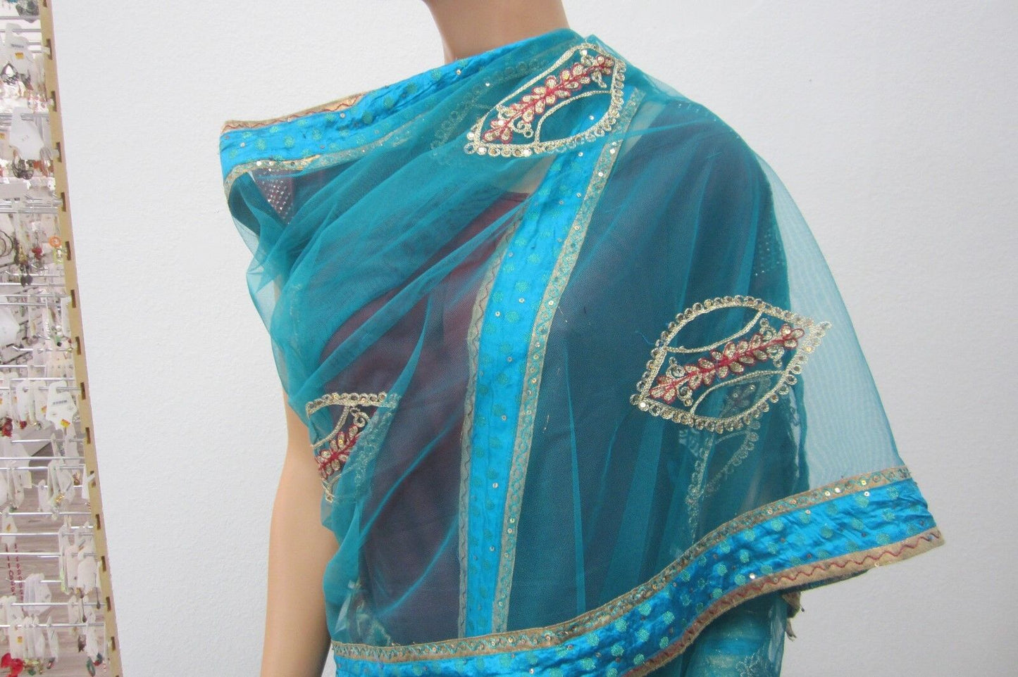 Beautiful Party Evening Skirt Sequin Saree Women Fashion Clothing Wrap Sari